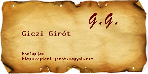 Giczi Girót névjegykártya